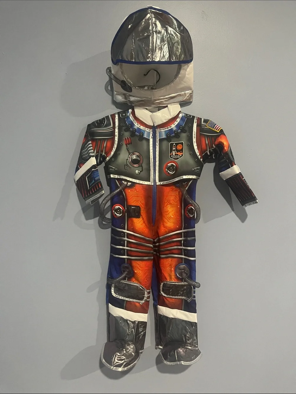 Kids Orange and Silver Space Explorer Costume with Hood